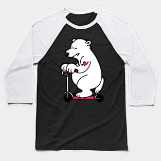 Bear On Scooter Baseball T-Shirt